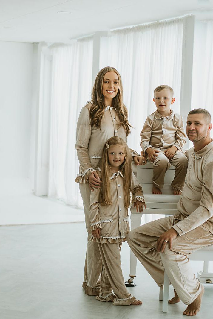 Boys Luxury Gold Velvet Pyjamas - Pretty personal gifting