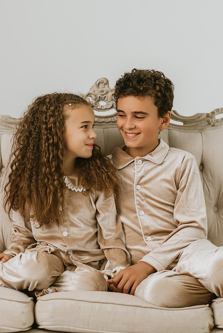 Boys Luxury Gold Velvet Pyjamas - Pretty personal gifting