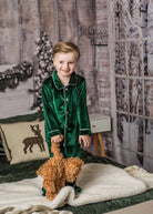 Boys Luxury Green Velvet Pyjamas - Pretty personal gifting