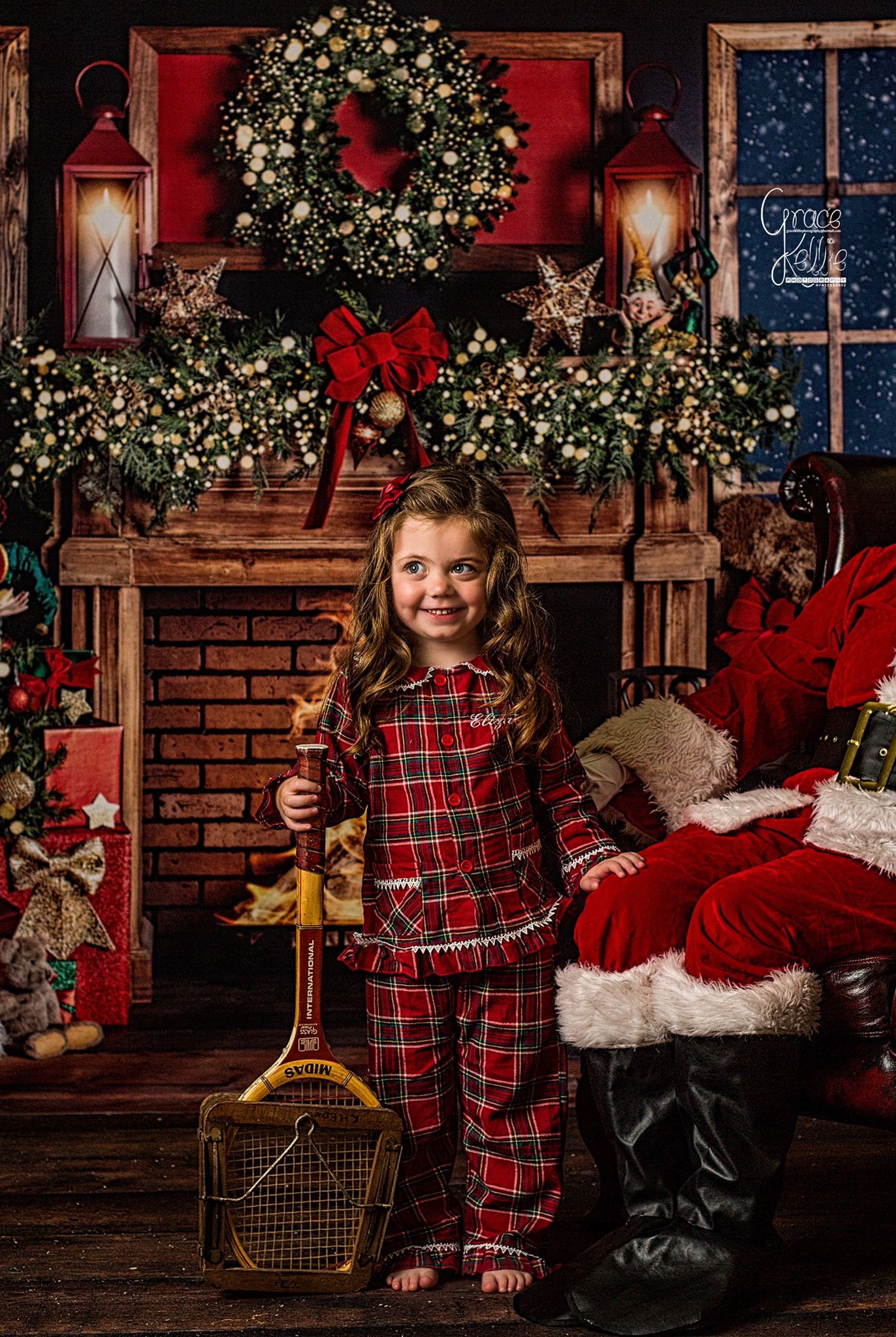 Girls Traditional Tartan Red Frill Pyjamas - Pretty personal gifting