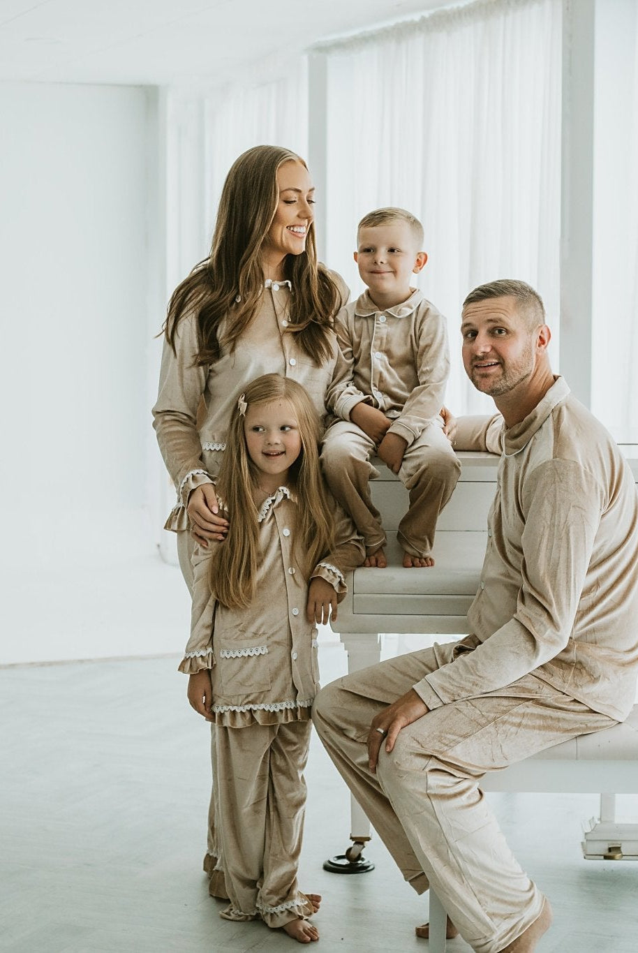 Women's Luxury Gold Velvet Frill Pyjamas - Pretty personal gifting