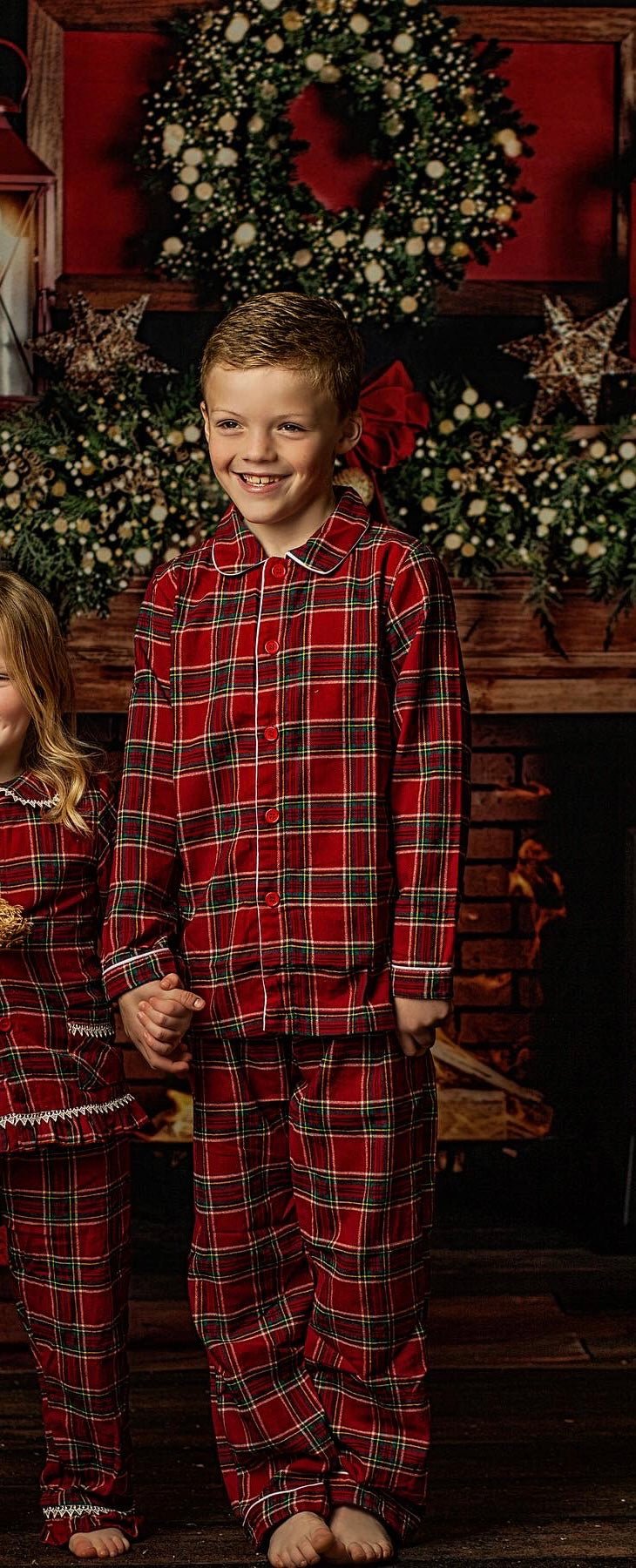 Boys Traditional Red Tartan Pyjamas - Pretty personal gifting