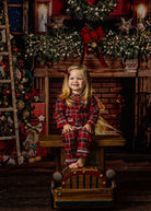 Girls Traditional Tartan Red Frill Pyjamas - Pretty personal gifting