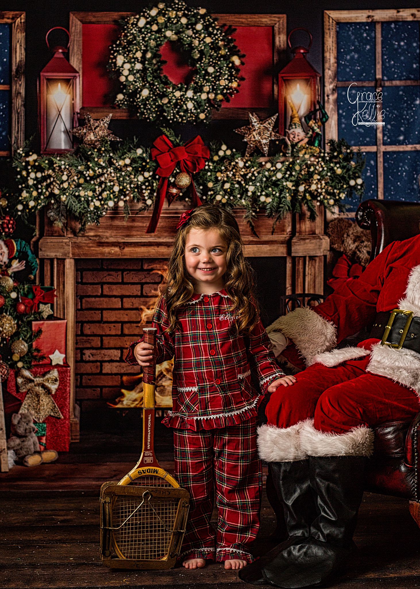 Girls Traditional Tartan Red Frill Pyjamas - Pretty personal gifting