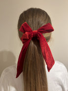 Velvet Bow Scrunchie Red - Pretty personal gifting