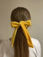 Velvet Bow Scrunchie Yellow - Pretty personal gifting