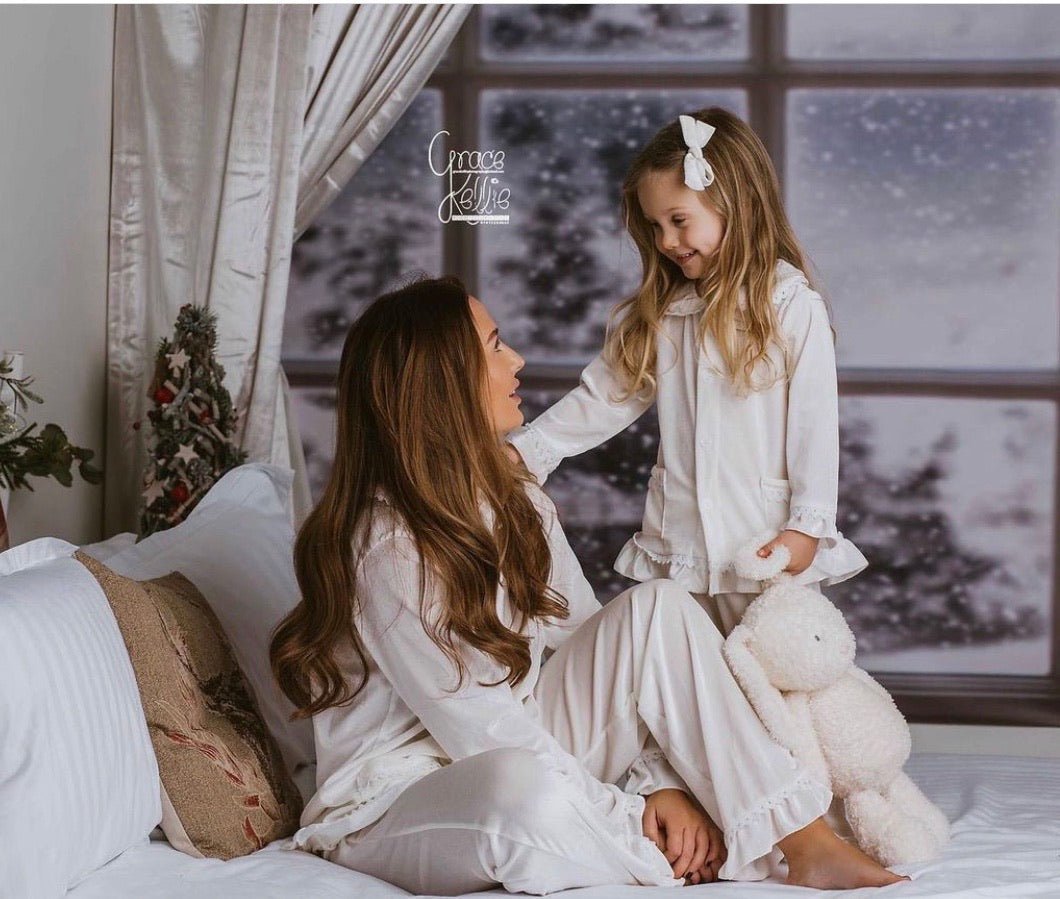 Women's Luxury White Velvet Pyjamas - Pretty personal gifting