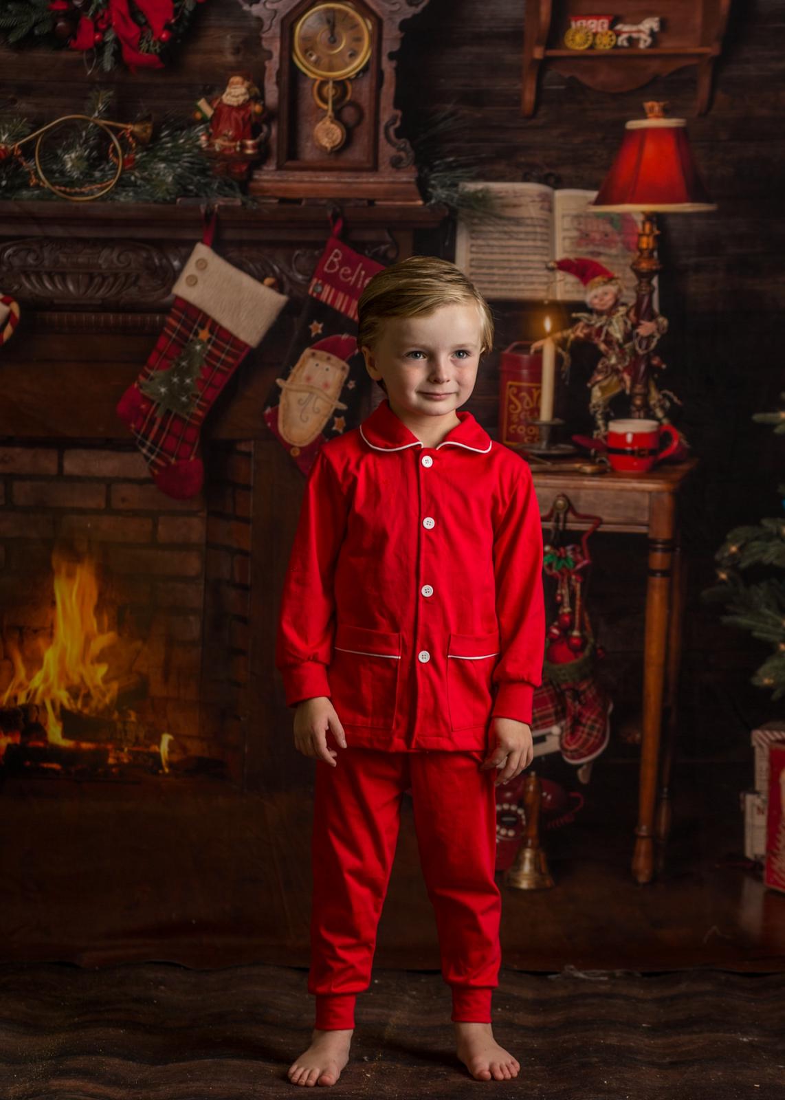 Boys red christmas pyjamas hot sale